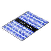 Greek Fret Arabesque blauw, Jouw naam, personalise Notitieboek (Linkerzijde)