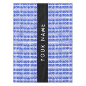 Greek Fret Arabesque blauw, Jouw naam, personalise Tafelkleed (Voorkant)