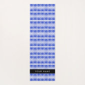 Greek Fret Arabesque blauw, Jouw naam, personalise Yogamat (Achterkant)