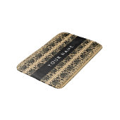 Greek Fret Arabesque Brown, Jouw naam, personalise Badmat (Gekanteld)
