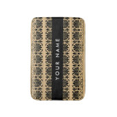 Greek Fret Arabesque Brown, Jouw naam, personalise Badmat (Voorkant Verticaal)