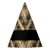 Greek Fret Arabesque Brown, Jouw naam, personalise Feesthoedjes (Achterkant)