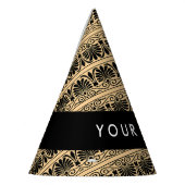 Greek Fret Arabesque Brown, Jouw naam, personalise Feesthoedjes (Links)
