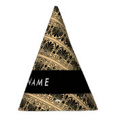 Greek Fret Arabesque Brown, Jouw naam, personalise Feesthoedjes (Rechts)