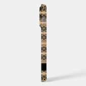 Greek Fret Arabesque Brown, Jouw naam, personalise iPhone Hoesje (Linkerkant)