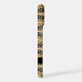 Greek Fret Arabesque Brown, Jouw naam, personalise iPhone Hoesje (Rechterkant)