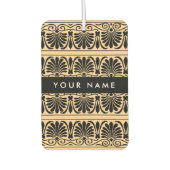 Greek Fret Arabesque Brown, Jouw naam, personalise Luchtverfrisser (Voorkant)