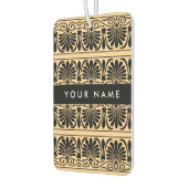 Greek Fret Arabesque Brown, Jouw naam, personalise Luchtverfrisser (Links)