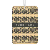 Greek Fret Arabesque Brown, Jouw naam, personalise Luchtverfrisser (Achterkant)