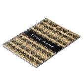 Greek Fret Arabesque Brown, Jouw naam, personalise Notitieboek (Linkerzijde)