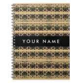 Greek Fret Arabesque Brown, Jouw naam, personalise Notitieboek (Voorkant)