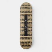 Greek Fret Arabesque Brown, Jouw naam, personalise Persoonlijk Skateboard (Voorkant)