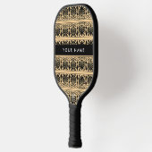 Greek Fret Arabesque Brown, Jouw naam, personalise Pickleball Paddle (Links)