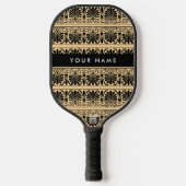 Greek Fret Arabesque Brown, Jouw naam, personalise Pickleball Paddle (Voorkant)