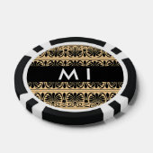 Greek Fret Arabesque Brown, Jouw naam, personalise Poker Chips (Enkel)