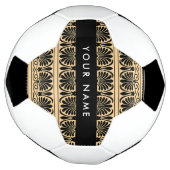 Greek Fret Arabesque Brown, Jouw naam, personalise Voetbal (Gedraaid)