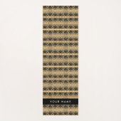 Greek Fret Arabesque Brown, Jouw naam, personalise Yogamat (Voorkant)