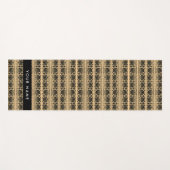 Greek Fret Arabesque Brown, Jouw naam, personalise Yogamat (Voorkant (horizontaal))