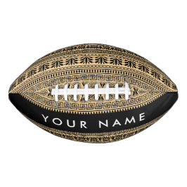 Greek Fret, Mixed Meander Key, Bruin, Jouw naam American Football