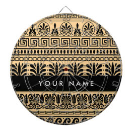 Greek Fret, Mixed Meander Key, Bruin, Jouw naam Dartbord