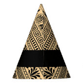 Greek Fret, Mixed Meander Key, Bruin, Jouw naam Feesthoedjes (Achterkant)