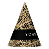 Greek Fret, Mixed Meander Key, Bruin, Jouw naam Feesthoedjes (Links)