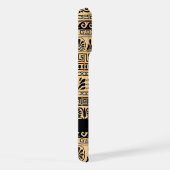 Greek Fret, Mixed Meander Key, Bruin, Jouw naam iPhone Hoesje (Rechterkant)