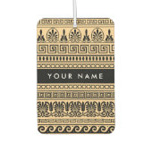 Greek Fret, Mixed Meander Key, Bruin, Jouw naam Luchtverfrisser (Voorkant)