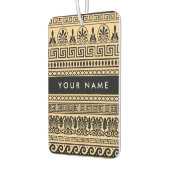 Greek Fret, Mixed Meander Key, Bruin, Jouw naam Luchtverfrisser (Links)