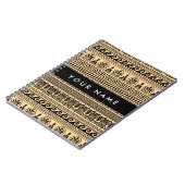 Greek Fret, Mixed Meander Key, Bruin, Jouw naam Notitieboek (Linkerzijde)