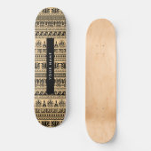 Greek Fret, Mixed Meander Key, Bruin, Jouw naam Persoonlijk Skateboard (Voorkant)