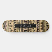 Greek Fret, Mixed Meander Key, Bruin, Jouw naam Persoonlijk Skateboard (Horizontaal)