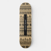 Greek Fret, Mixed Meander Key, Bruin, Jouw naam Persoonlijk Skateboard (Voorkant)