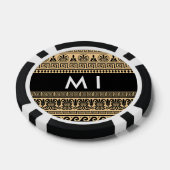 Greek Fret, Mixed Meander Key, Bruin, Jouw naam Poker Chips (Enkel)