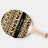 Greek Fret, Mixed Meander Key, Bruin, Jouw naam Tafeltennisbatje (Zijkant)