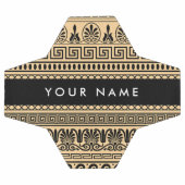 Greek Fret, Mixed Meander Key, Bruin, Jouw naam Voetbal (Enkel)