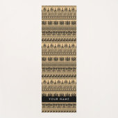 Greek Fret, Mixed Meander Key, Bruin, Jouw naam Yogamat (Voorkant)