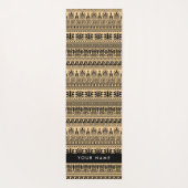 Greek Fret, Mixed Meander Key, Bruin, Jouw naam Yogamat (Achterkant)