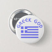 Greek God Flag of Greece Ronde Button 5,7 Cm (Voorkant /achterkant)