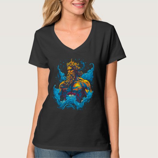 Greek God Poseidon Greek Mythology Neptune T-shirt (Voorkant)