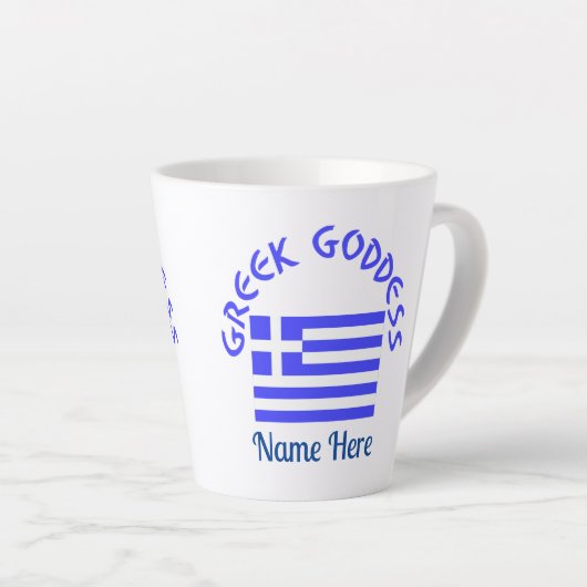 Greek Goddess and Flag of Greece Latte Mok (Rechterhoek)