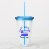 Greek Goddess and Flag of Greece Personalized Acryl Drinkbeker (Voorkant)