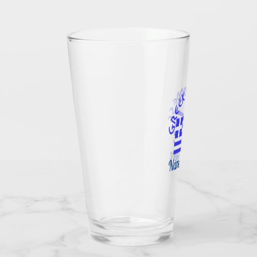 Greek Goddess and Flag of Greece Personalized  Glas (Rechts)
