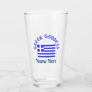 Greek Goddess and Flag of Greece Personalized  Glas