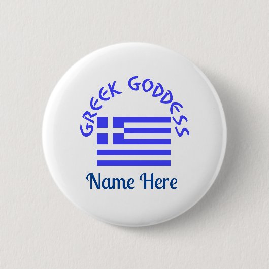Greek Goddess and Flag of Greece Personalized  Ronde Button 5,7 Cm (Voorkant)