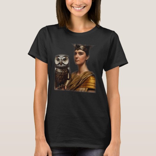 Greek Goddess Athena In Intricate Armorplate No He T-shirt (Voorkant)