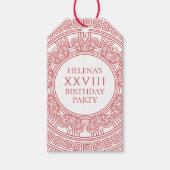 Greek goddess birthday party pink cadeaulabel (Voorkant)