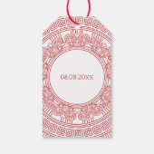 Greek goddess birthday party pink cadeaulabel (Achterkant)