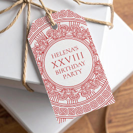 Greek goddess birthday party pink cadeaulabel