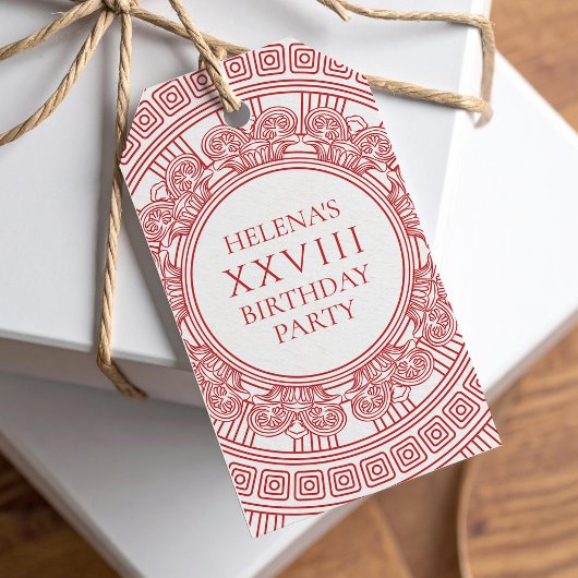 Greek goddess birthday party pink cadeaulabel